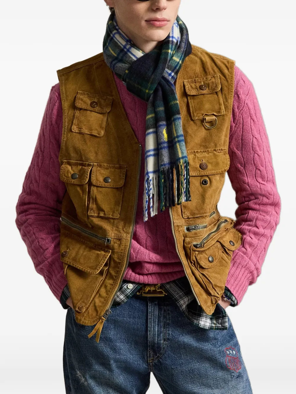 suede Utility gilet