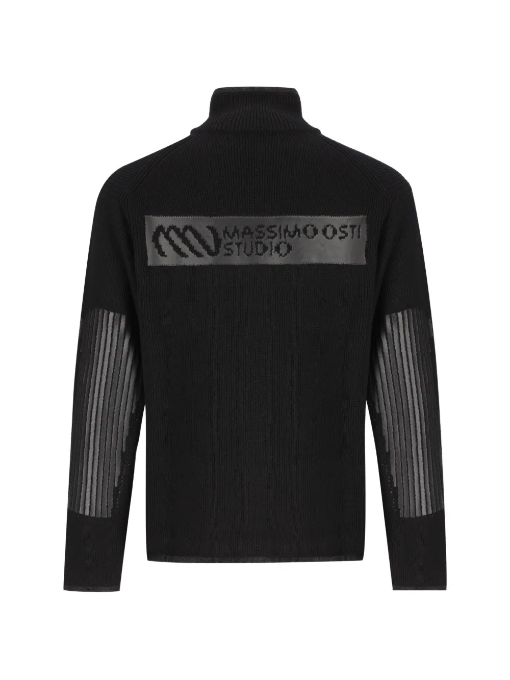 logo-patch ribbed-knit cardigan