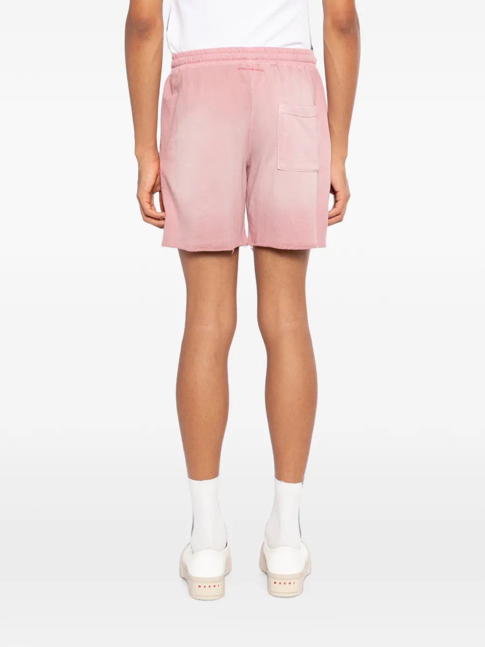 drawstring raw-cut shorts