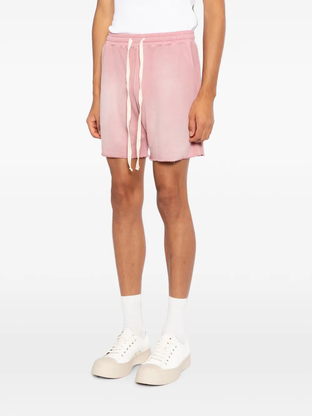 drawstring raw-cut shorts