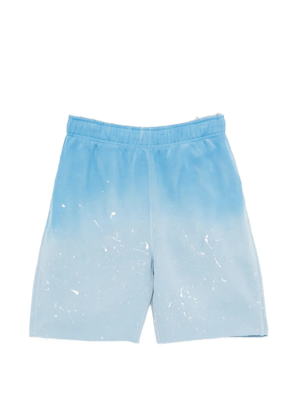 ombré paint-splatter shorts