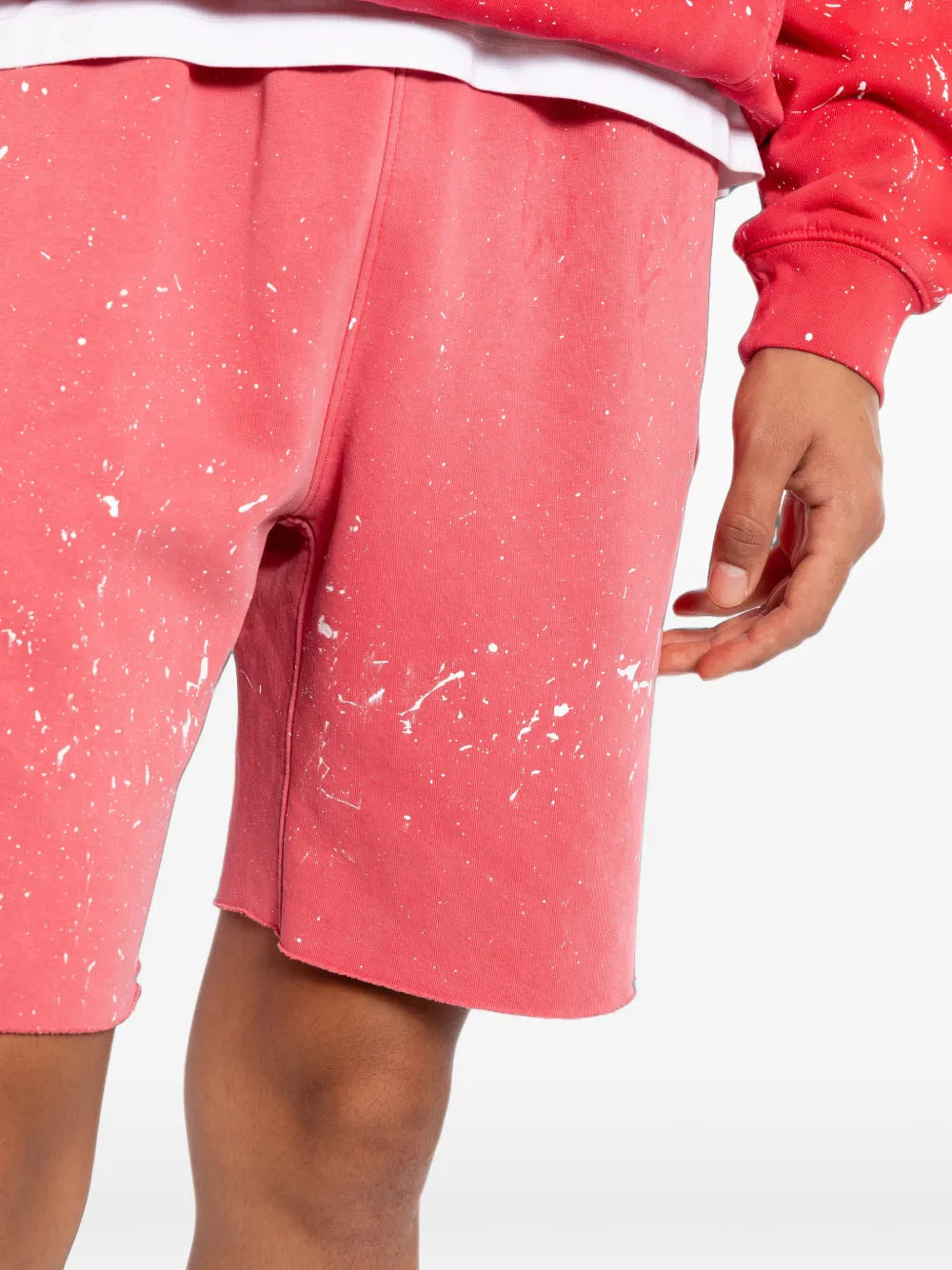 paint-splatter ombré-effect shorts