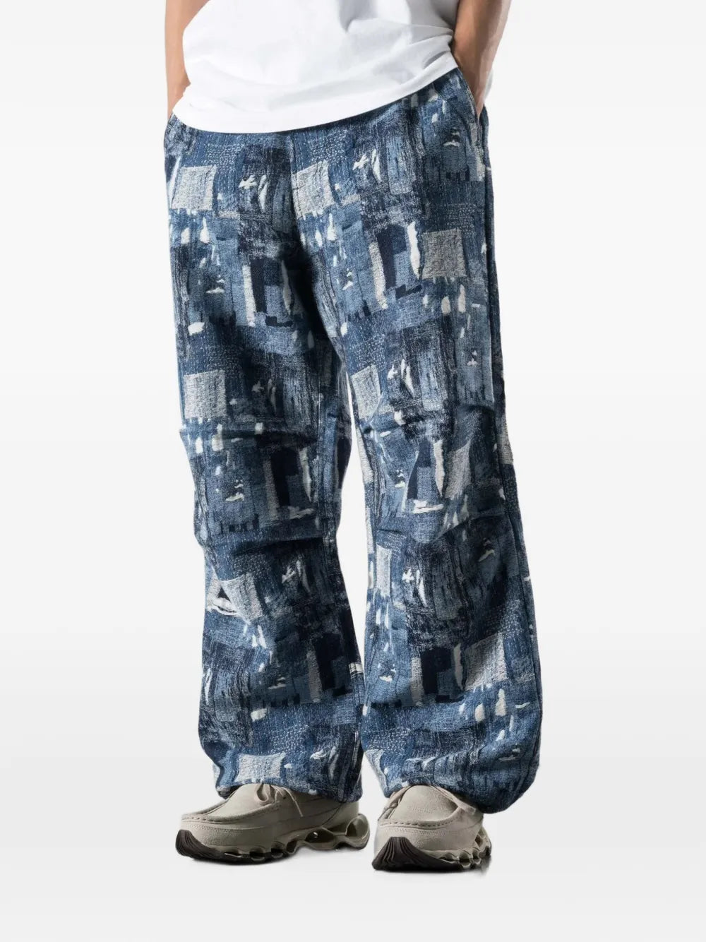 Mahaboro patchwork-effect straight-leg trousers