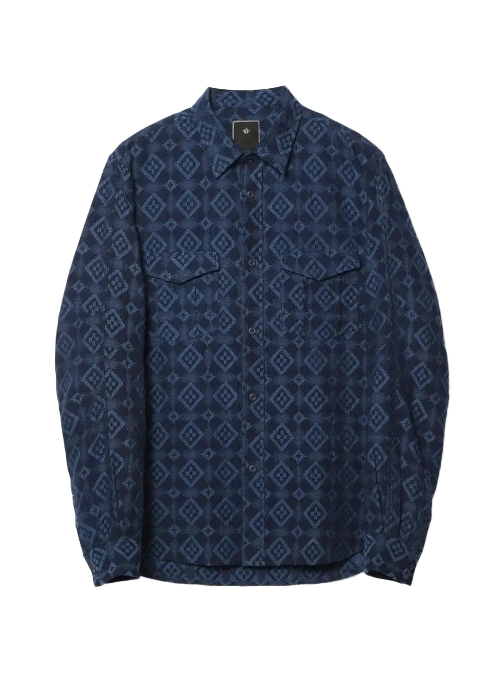 Komon Aizome Jacquard-Patterned Cotton Shirt