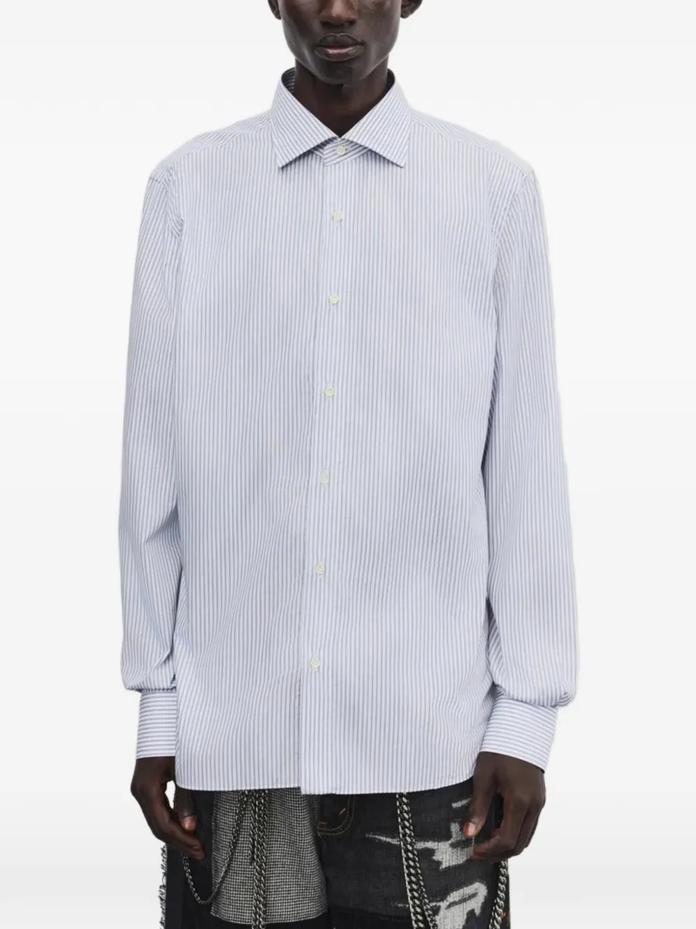 stripe dlong-sleeved shirt
