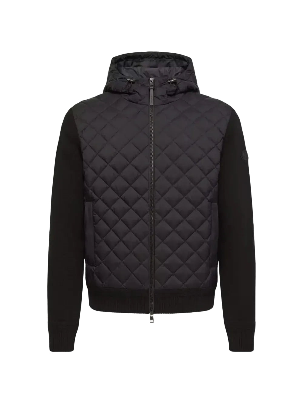 Quilted Drawstring-Hood Sweater