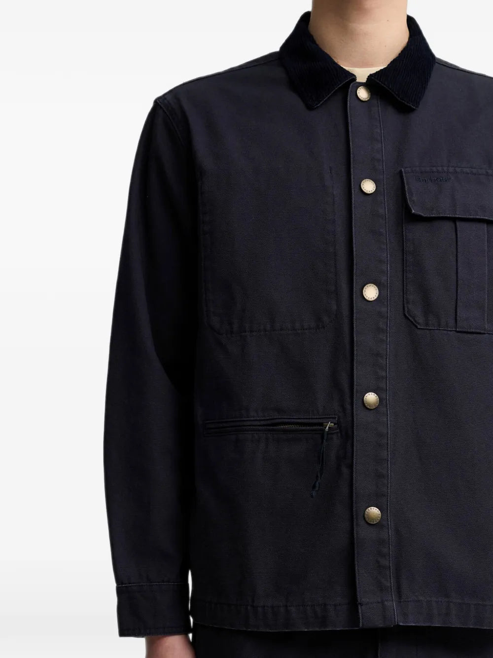 Ursula corduroy-collar multi-pocket shirt jacket