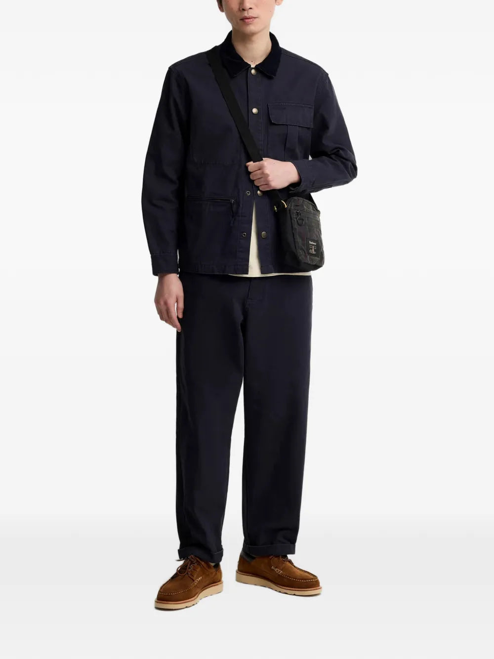 Ursula corduroy-collar multi-pocket shirt jacket