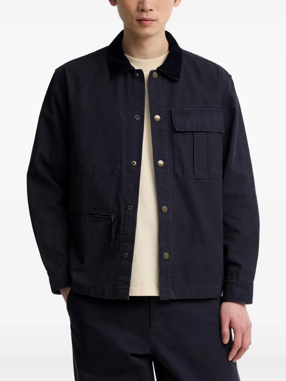 Ursula corduroy-collar multi-pocket shirt jacket