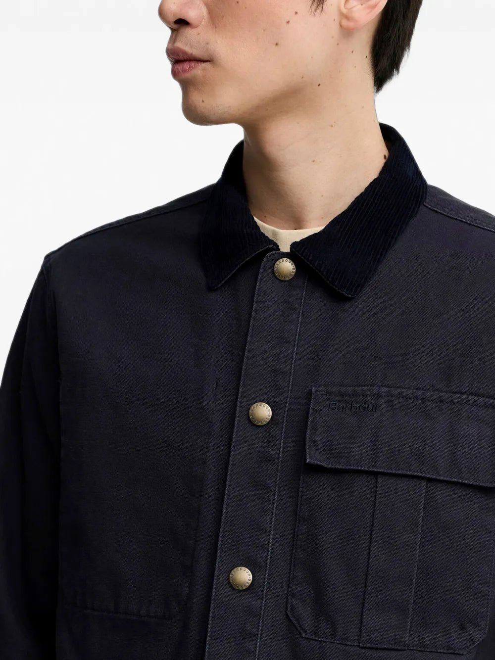 Ursula corduroy-collar multi-pocket shirt jacket