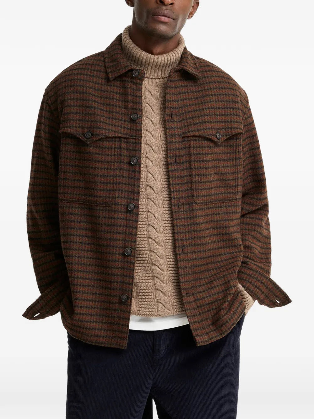 Hatfield check-pattern button-down shirt