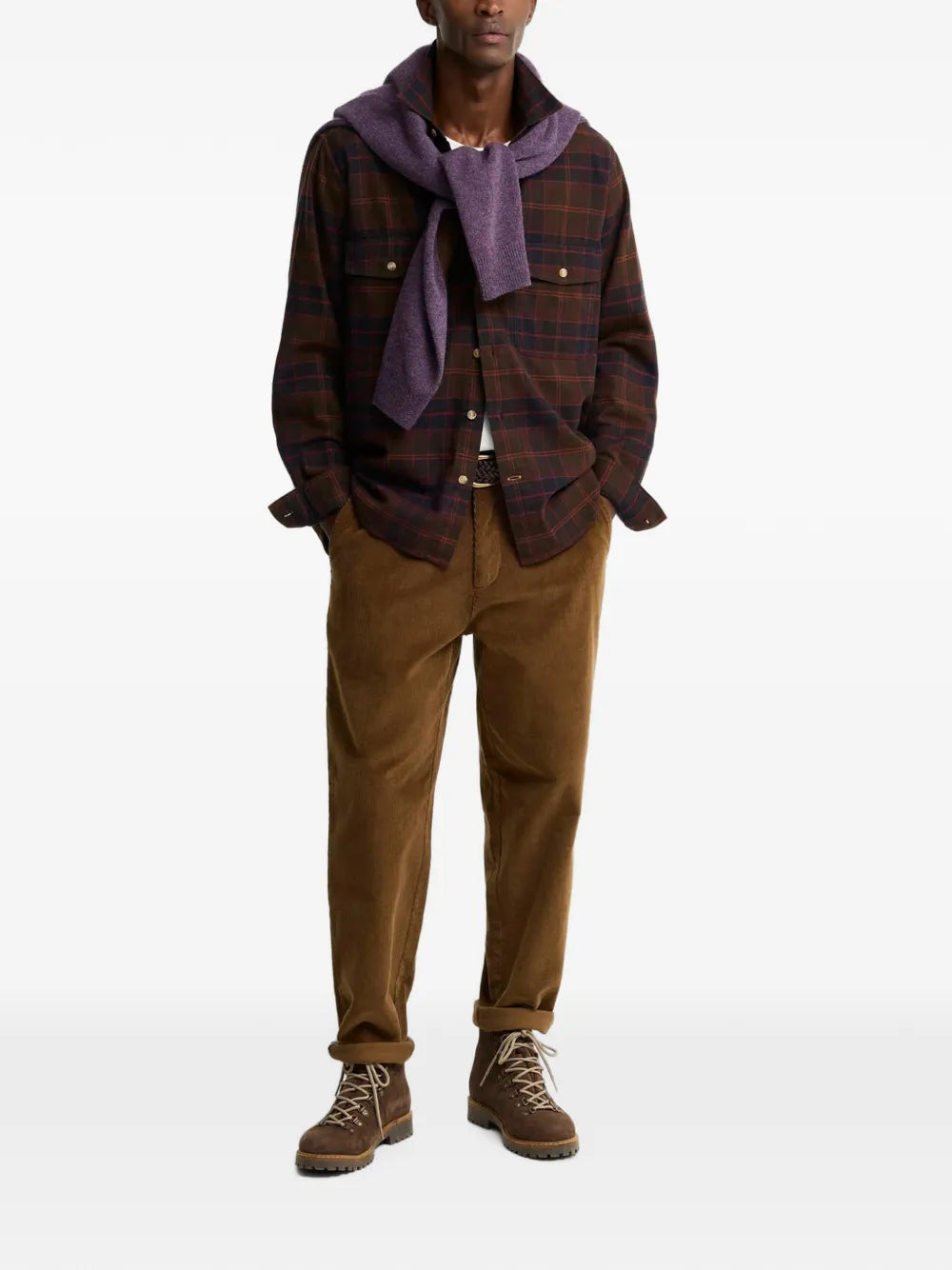 Armstrong tartan-check cotton shirt jacket
