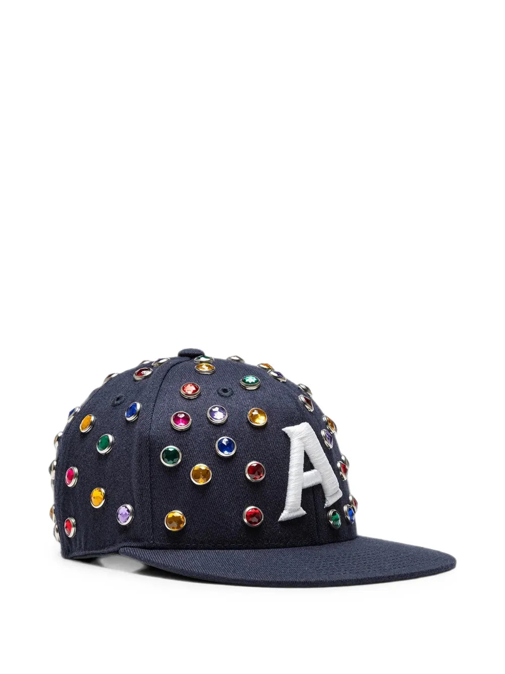 crystal-embellished logo-patch cap
