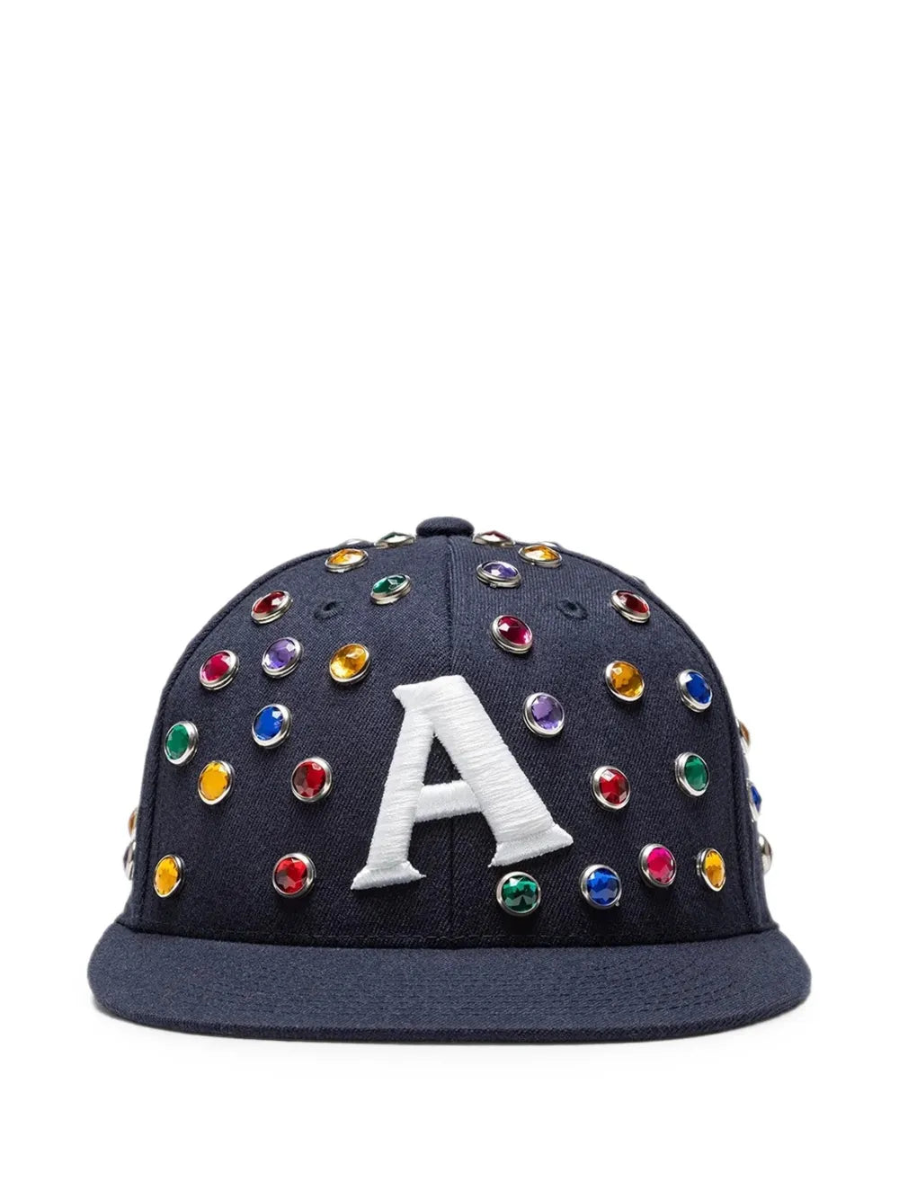 crystal-embellished logo-patch cap