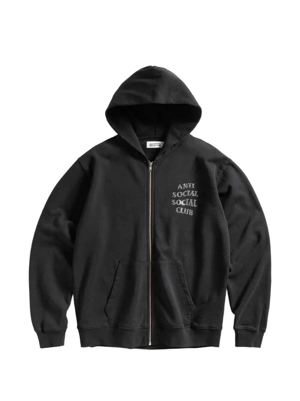 rhinestone-embellished zip-up hoodie