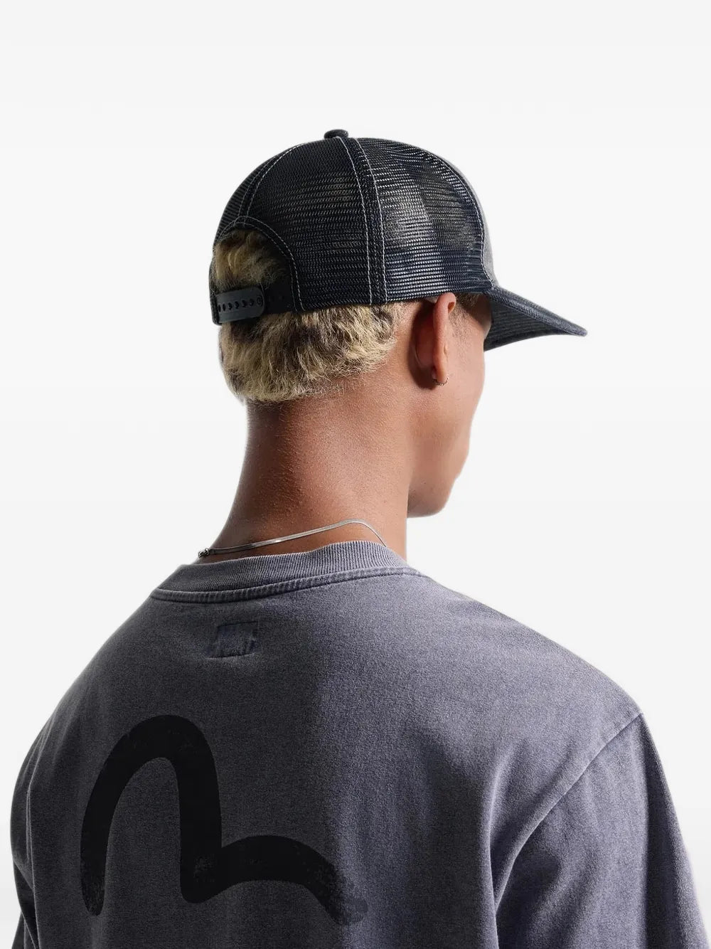 Seagull-print patch-pocket cap