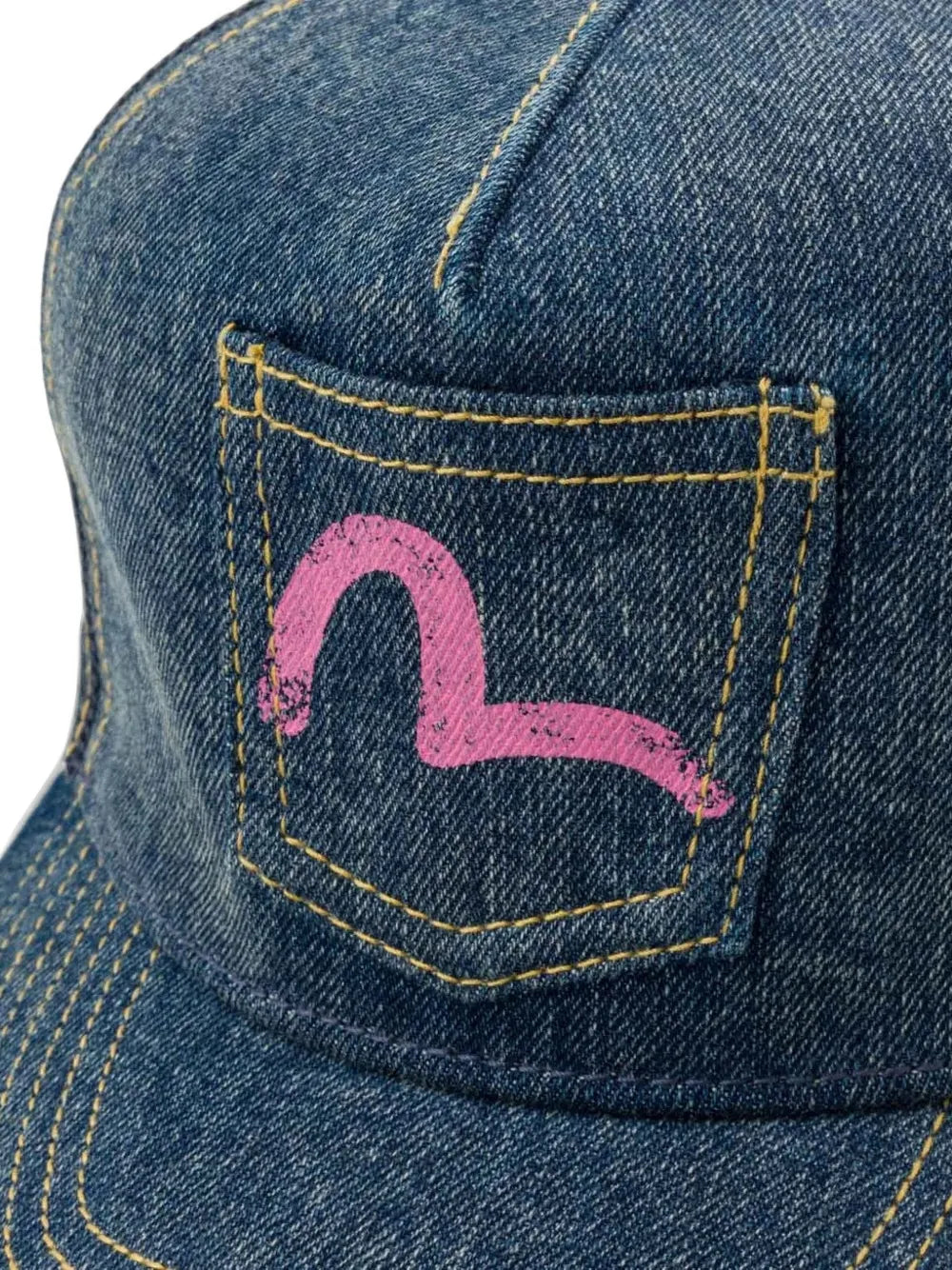 Seagull-print patch-pocket cap