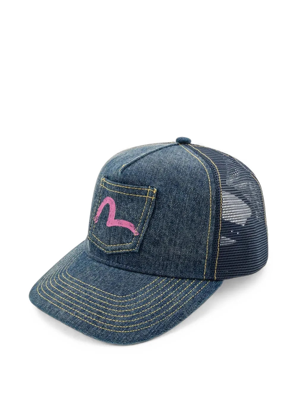 Seagull-print patch-pocket cap