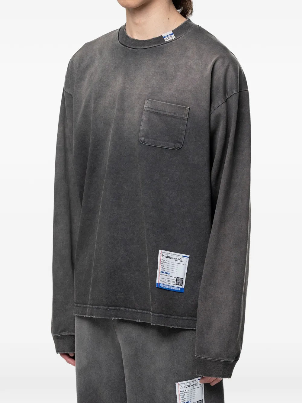 sun-faded like distressed long-sleeve T-shirt