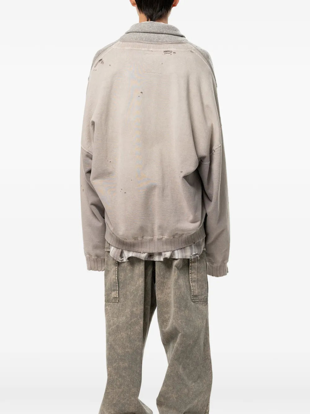 sweatshirt combined knit cardigan