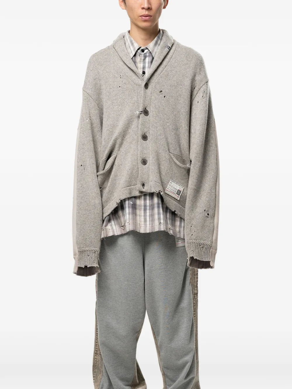 sweatshirt combined knit cardigan