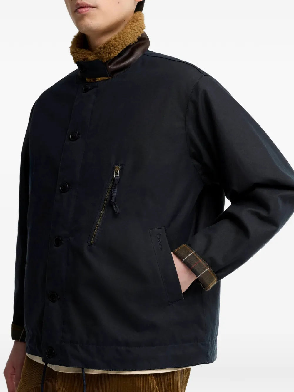 Macklow fleece-collar zip-up jacket