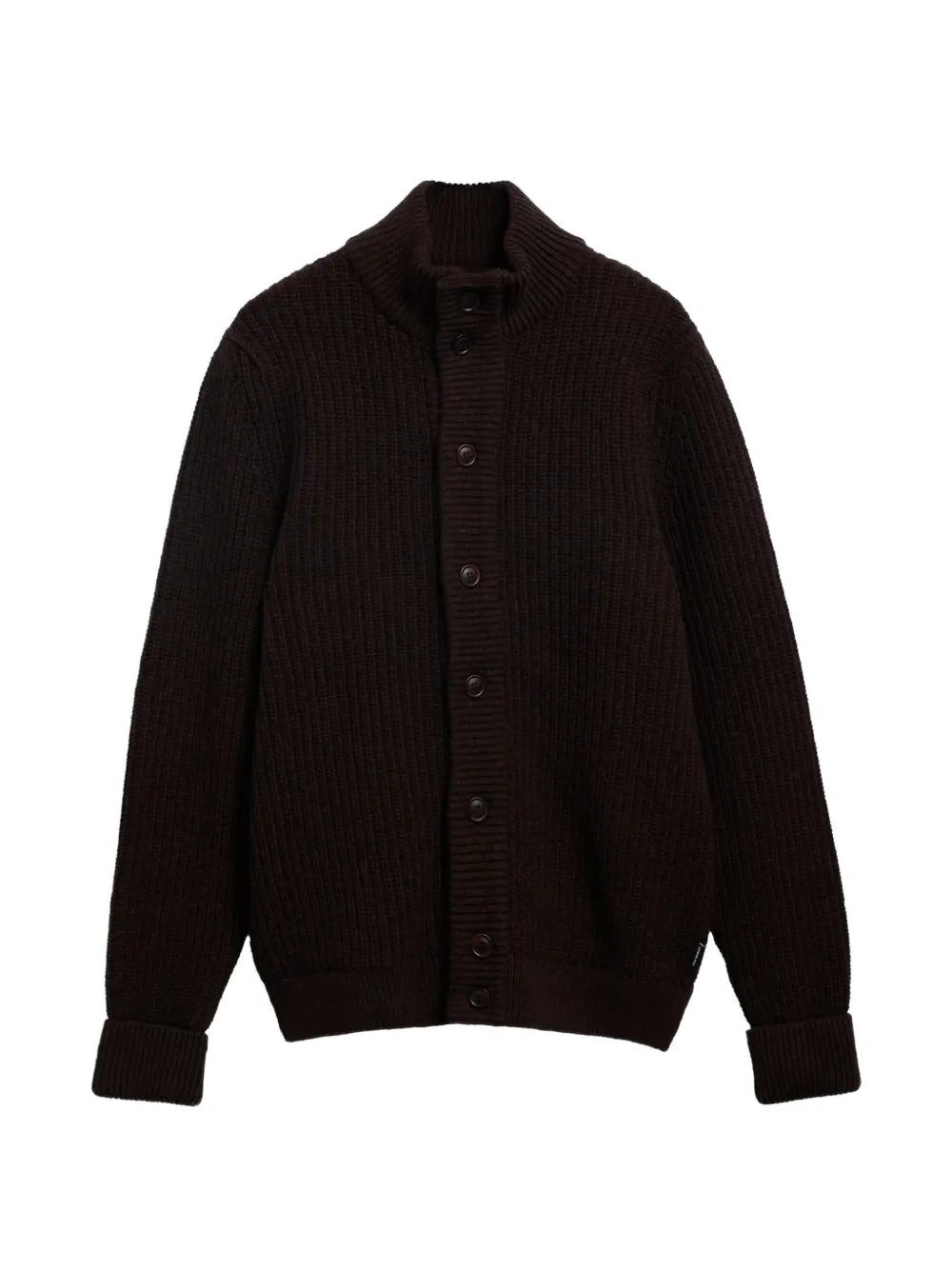 wool high-neck cardigan