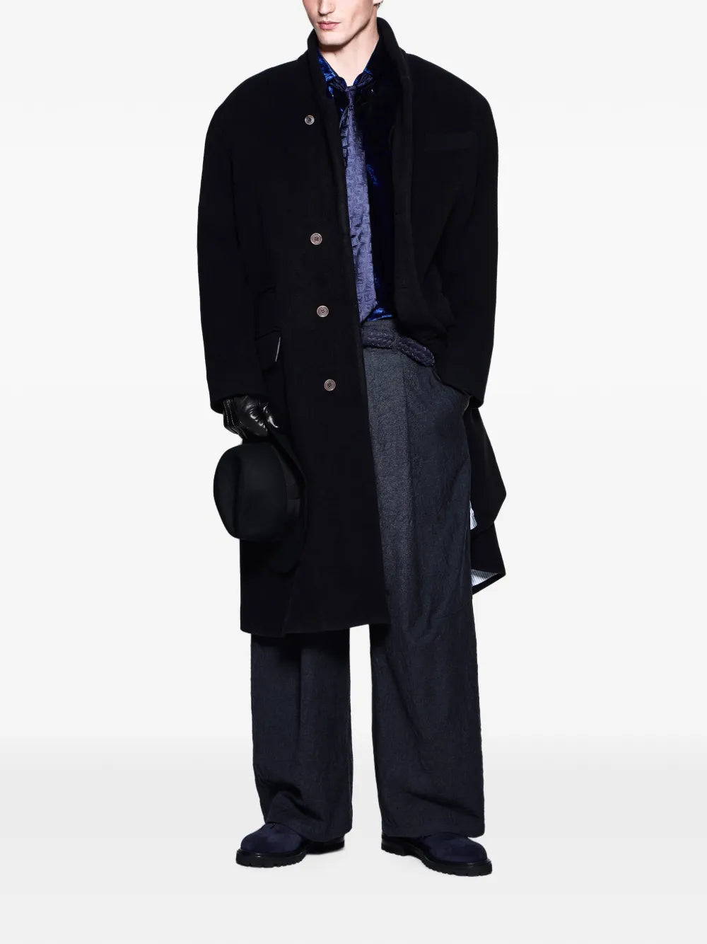 pleated virgin-wool trousers