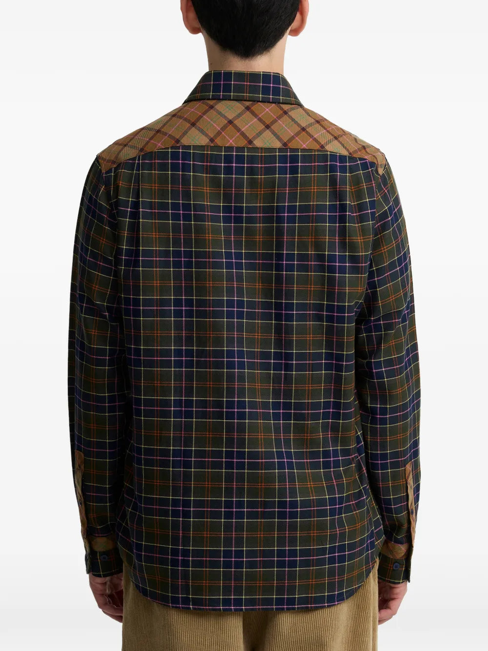 x Paul Smith tartan-pattern embroidered-logo shirt