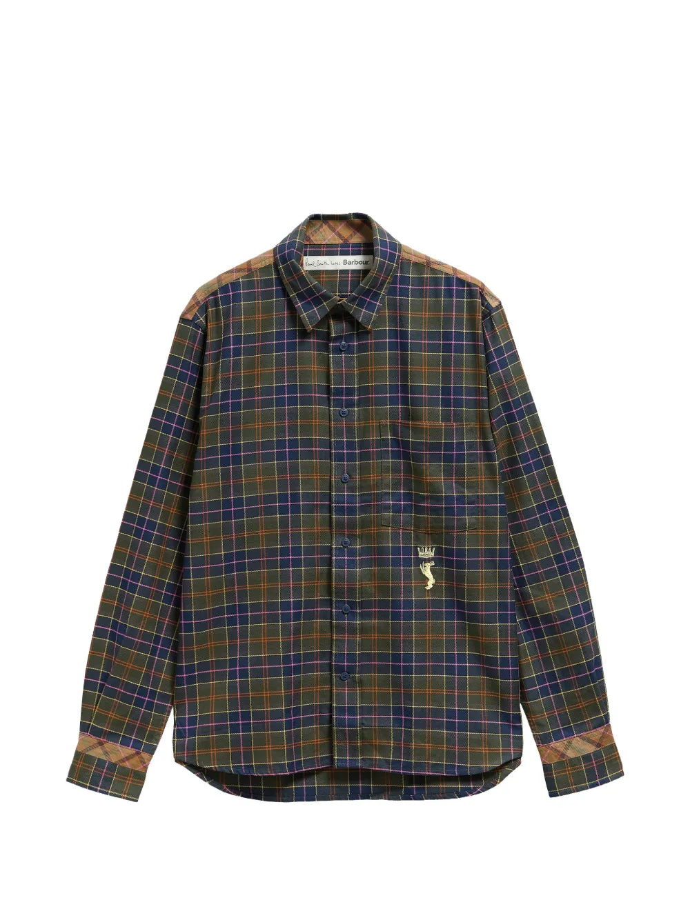 x Paul Smith tartan-pattern embroidered-logo shirt