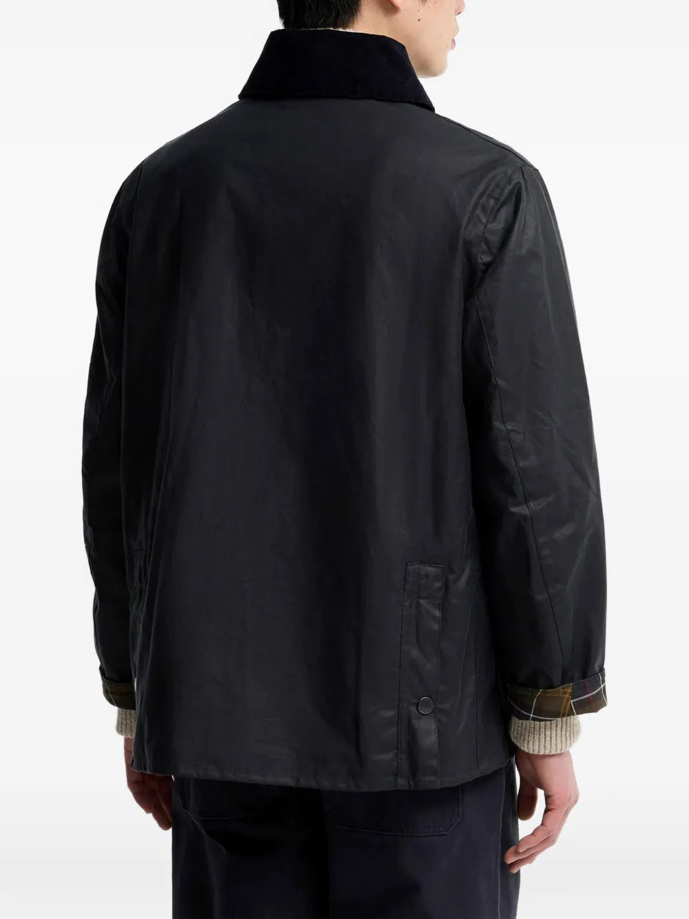 Macdale waxed-cotton corduroy-collar jacket