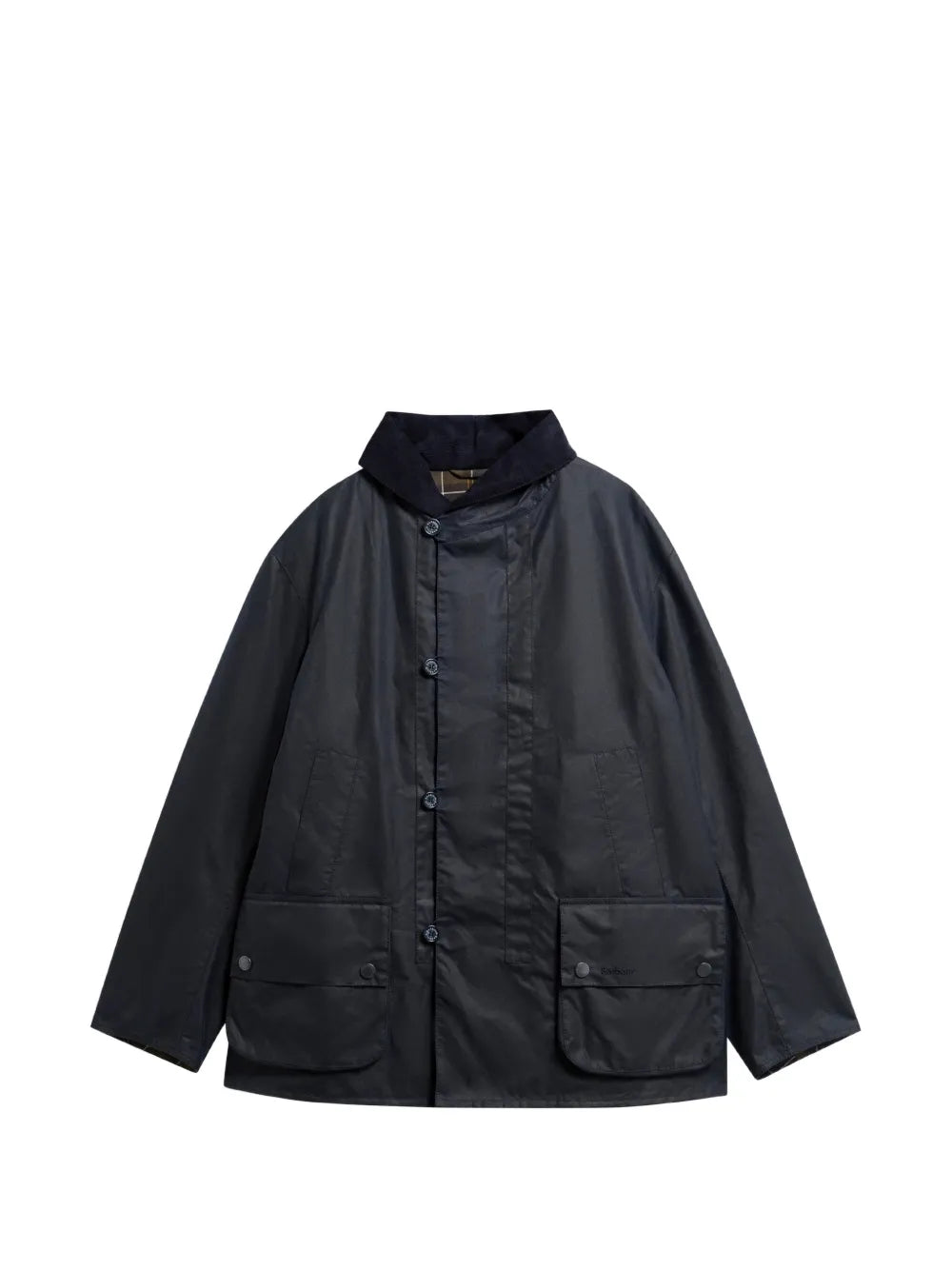 Macdale waxed-cotton corduroy-collar jacket