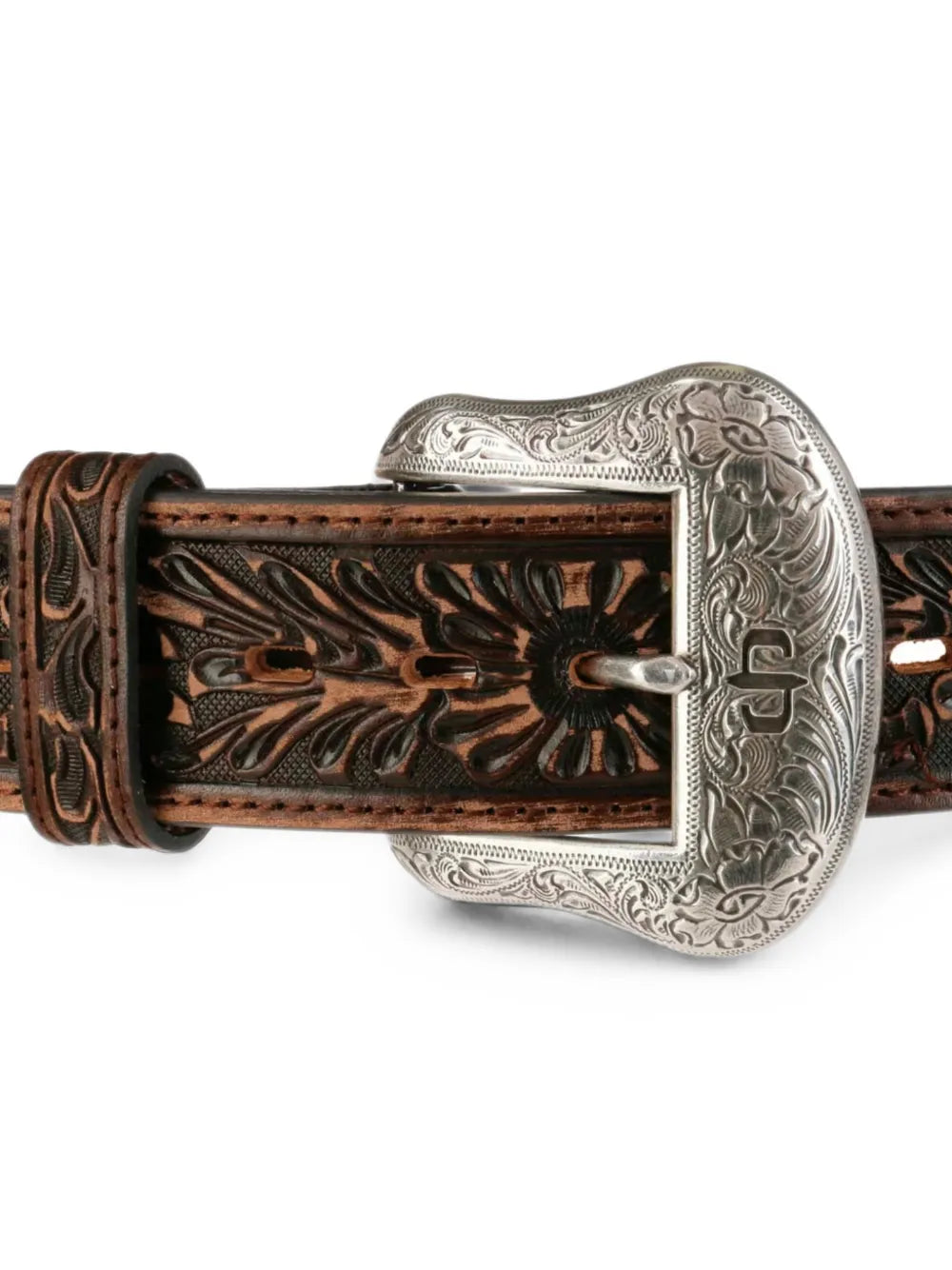 tooled calf-hair belt