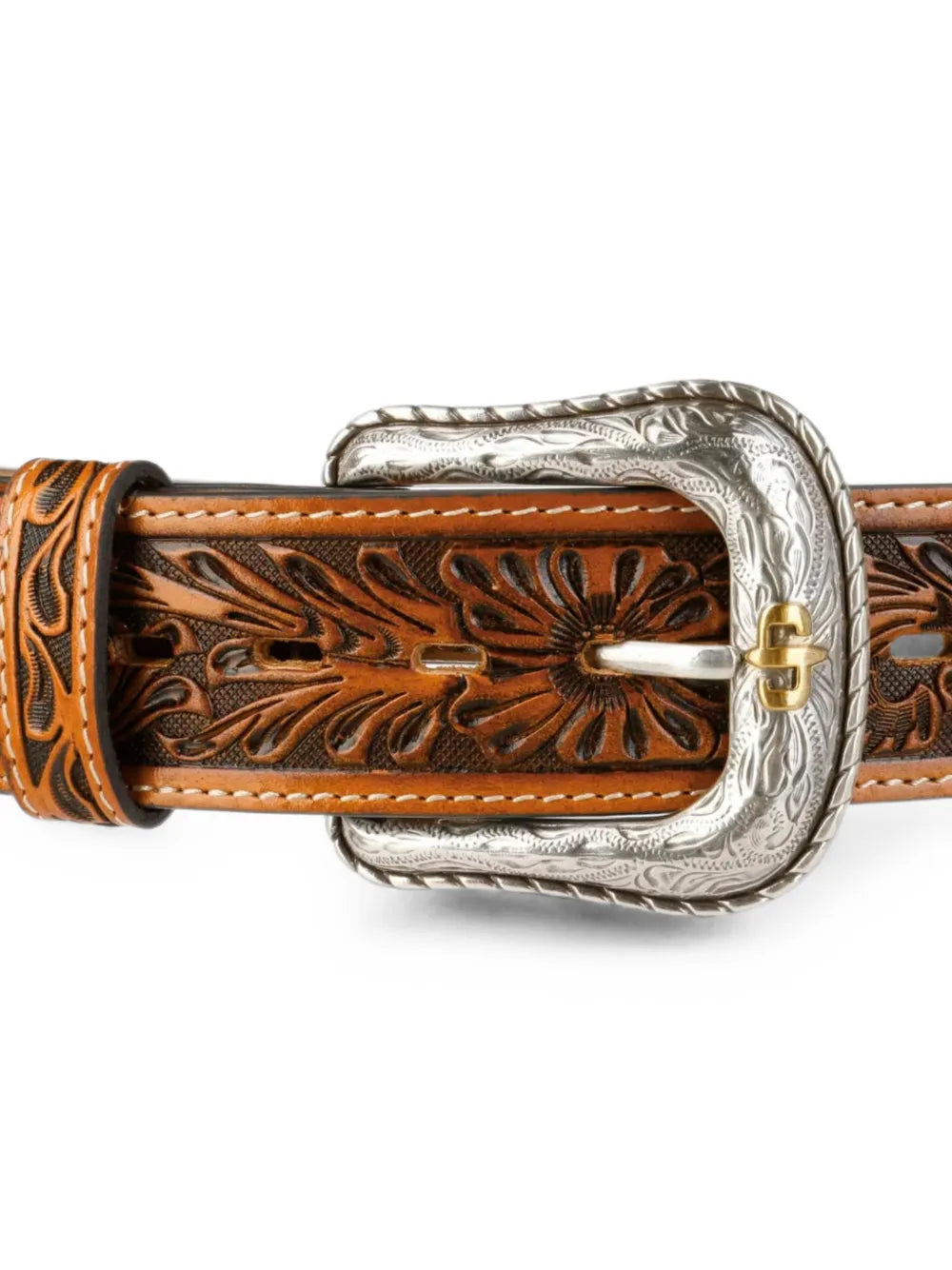 tooled-leather western belt