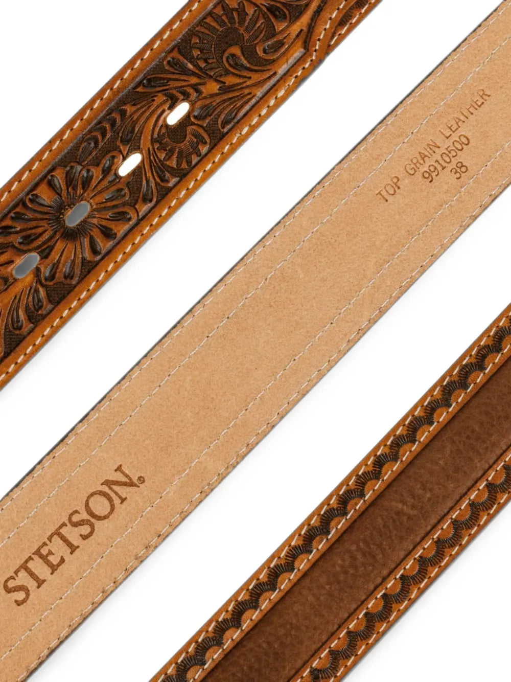 tooled-leather western belt