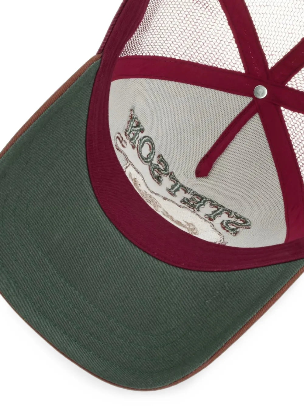 logo-embroidered mesh-panel cap