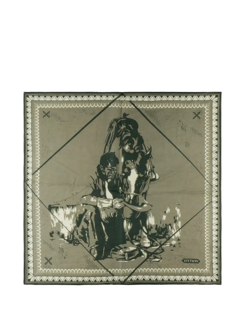 graphic-print cotton scarf