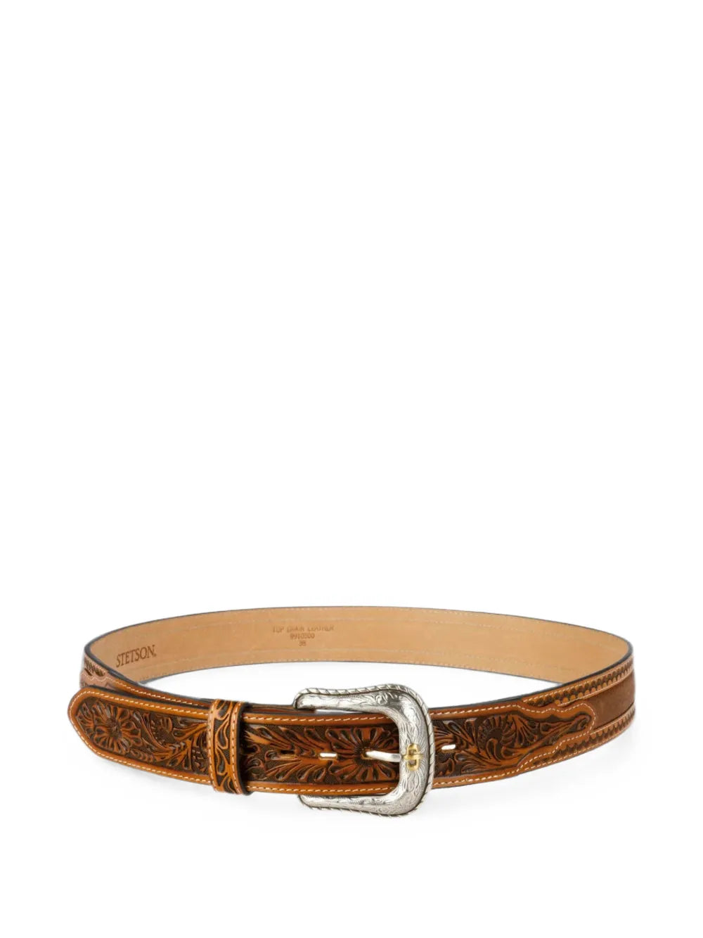 floral-tooled leather belt