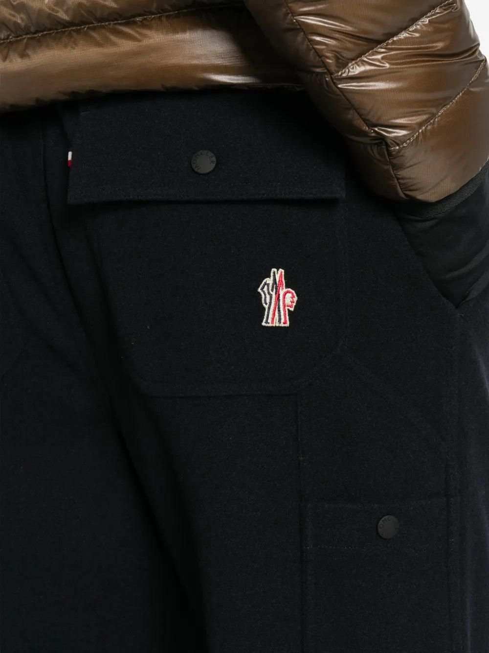 logo-patch straight-leg trousers