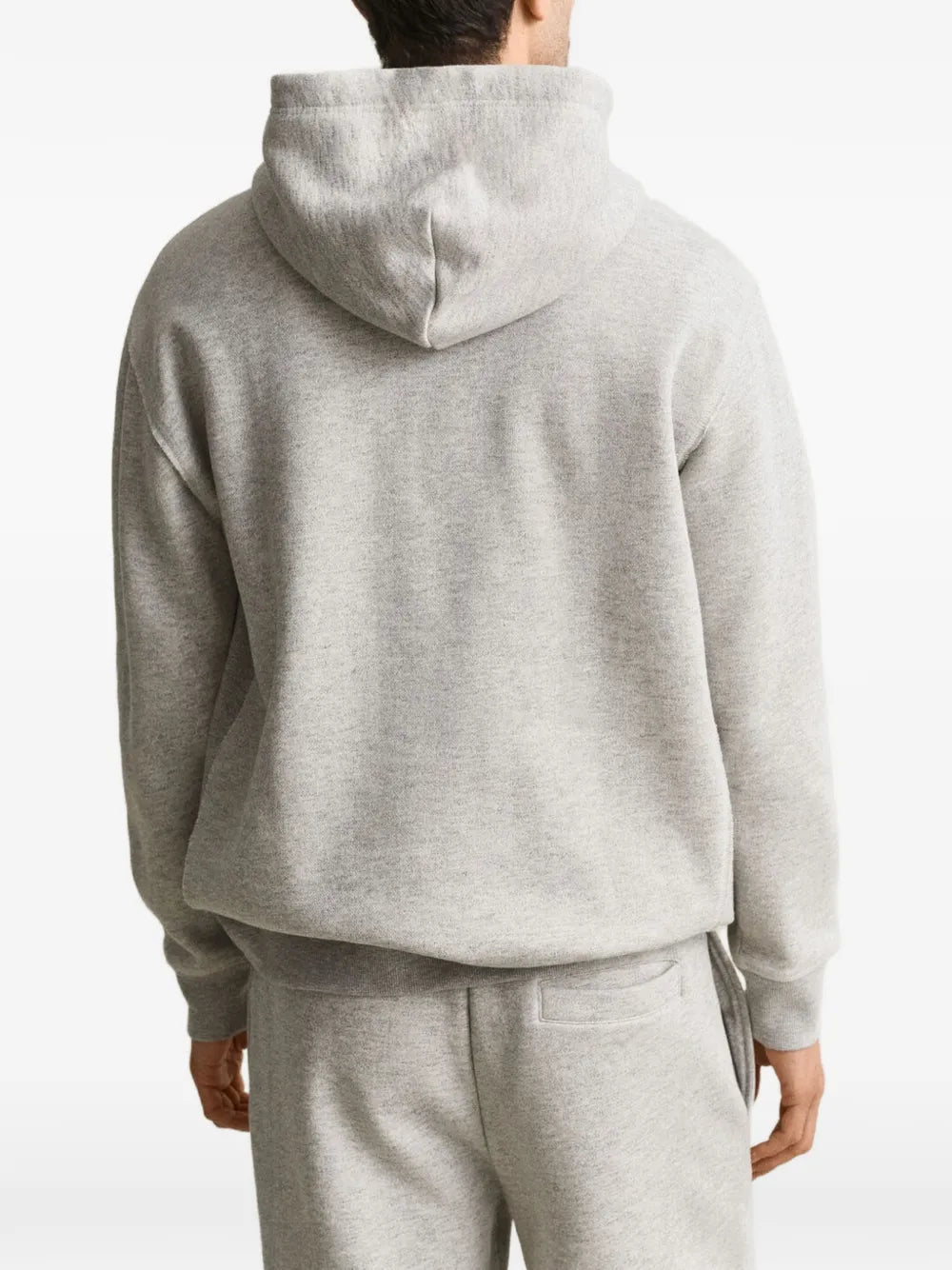 logo-patch drawstring hoodie