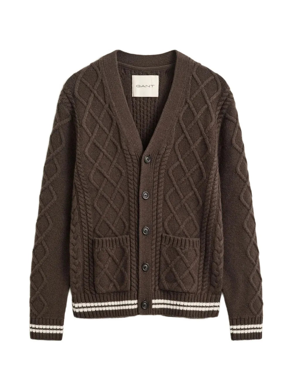 cable-knit wool cardigan