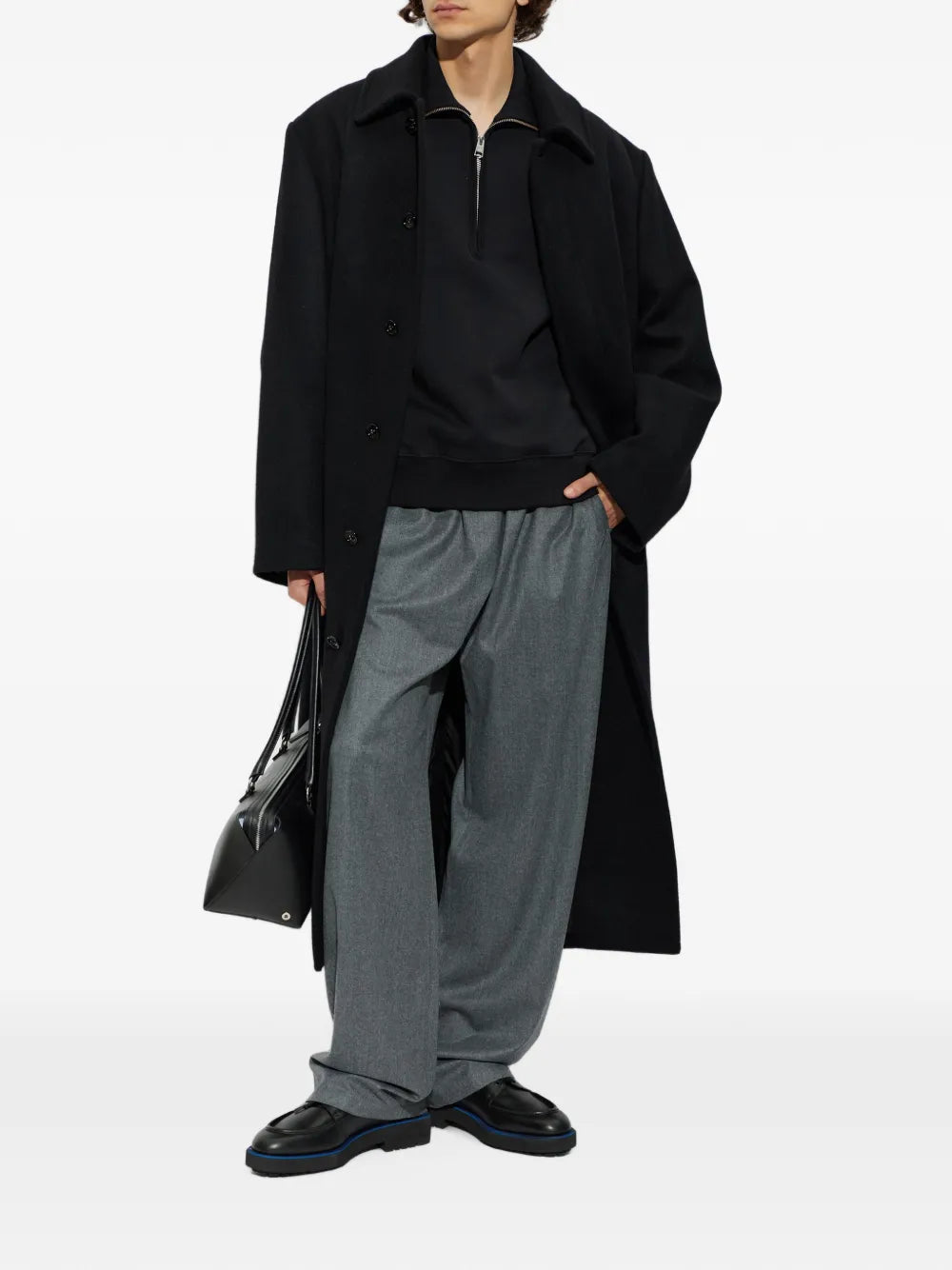 fluid wool flannel trousers