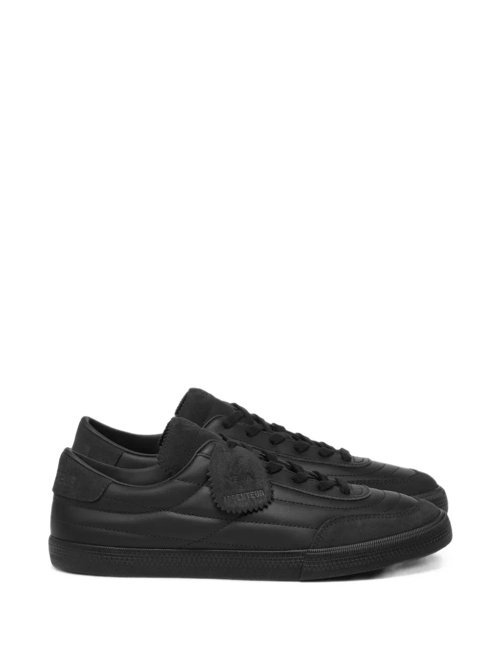 quilted panelled leather sneakers