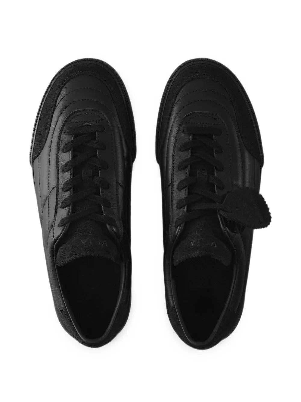 quilted panelled leather sneakers