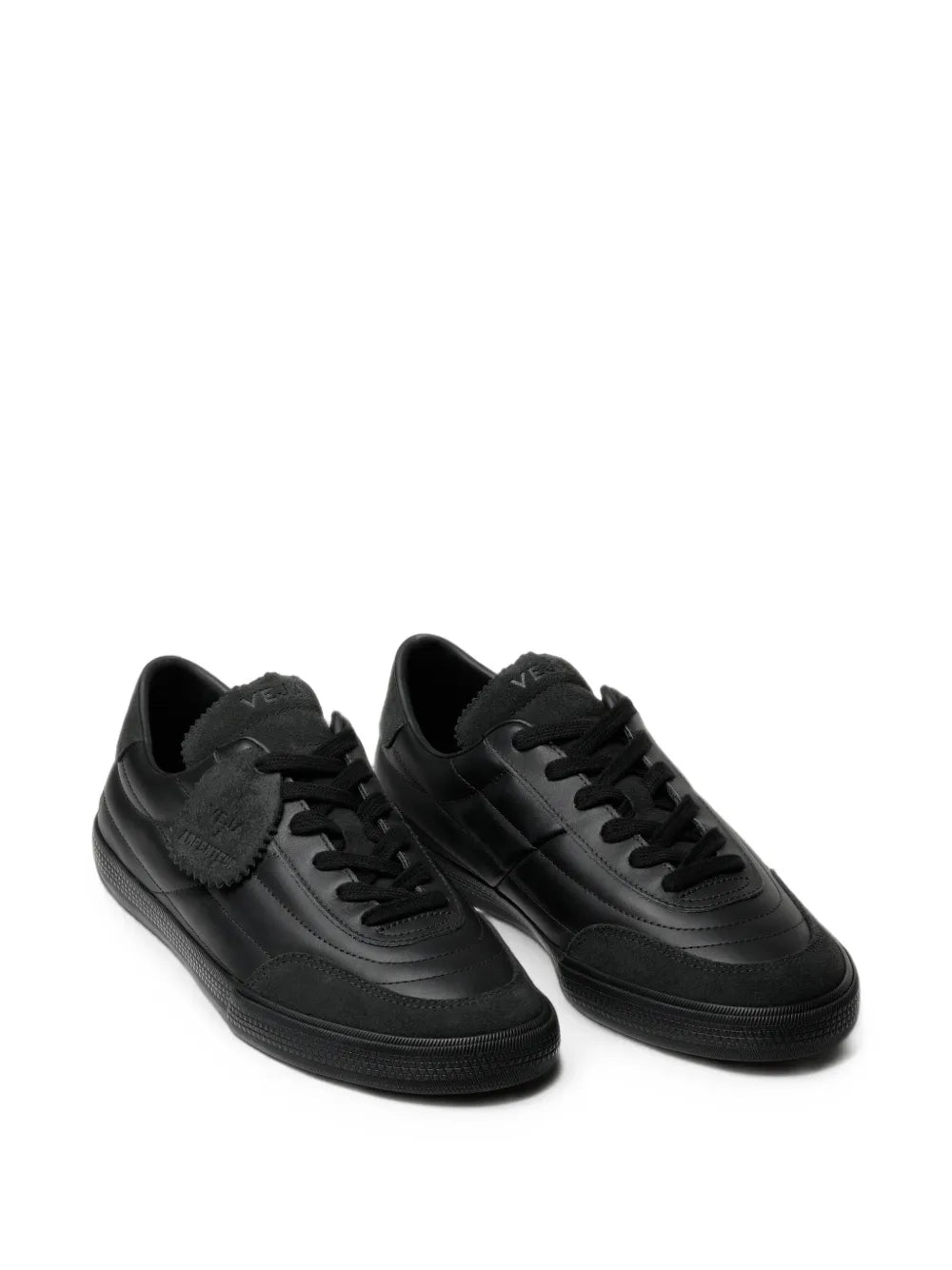 quilted panelled leather sneakers