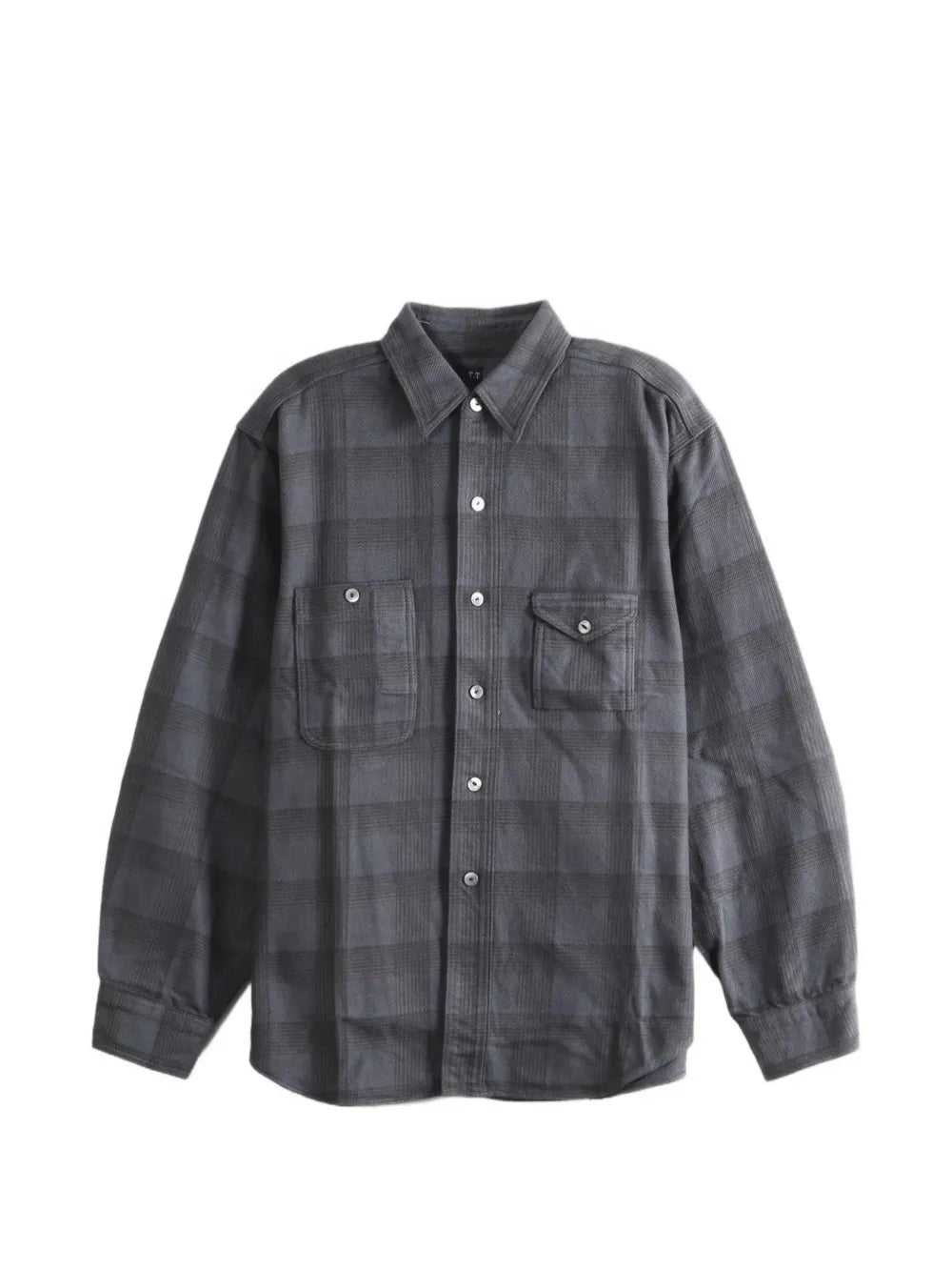 plaid-pattern button-down shirt