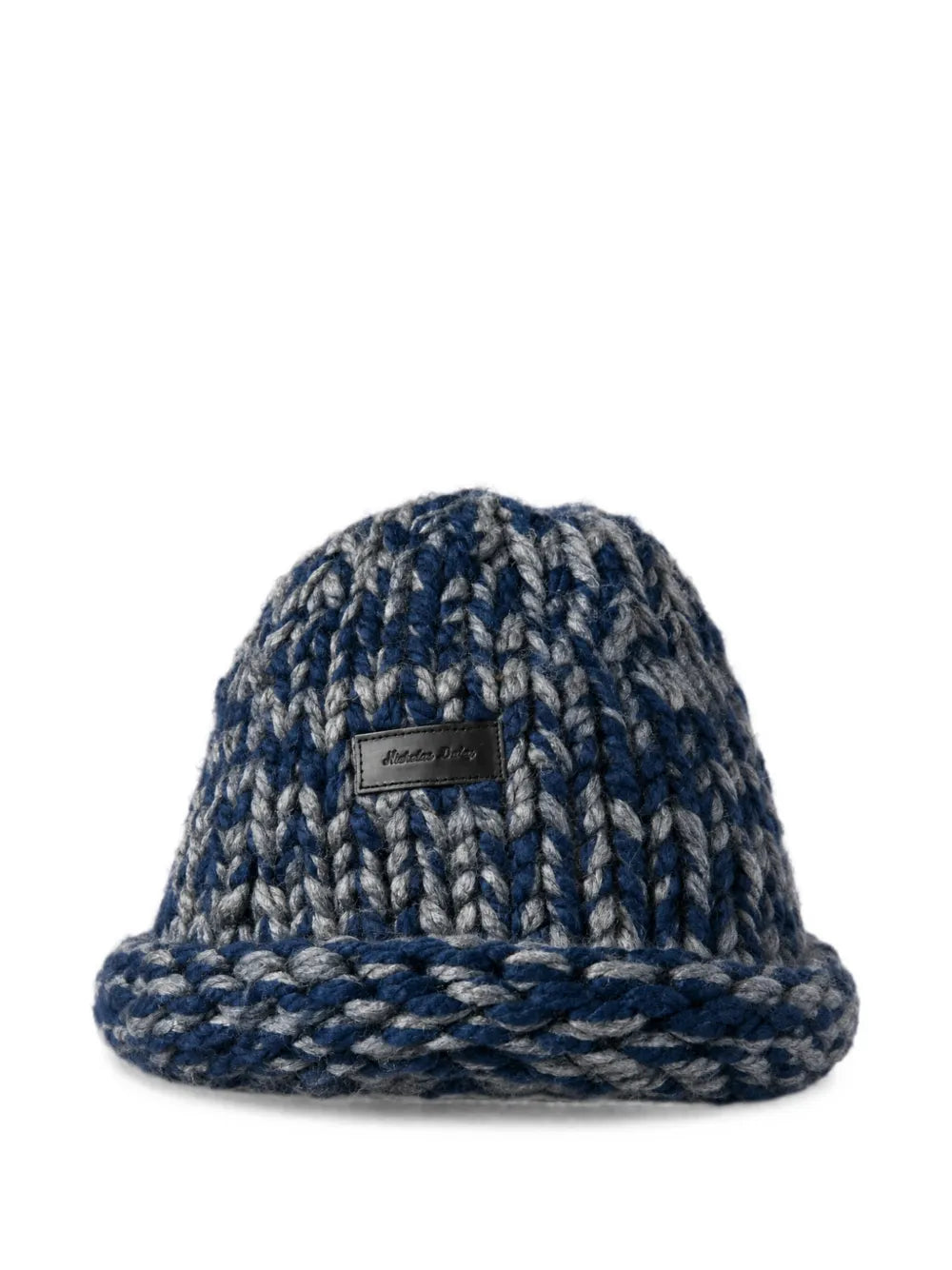 Rebel chunky-knit logo-patch beanie hat