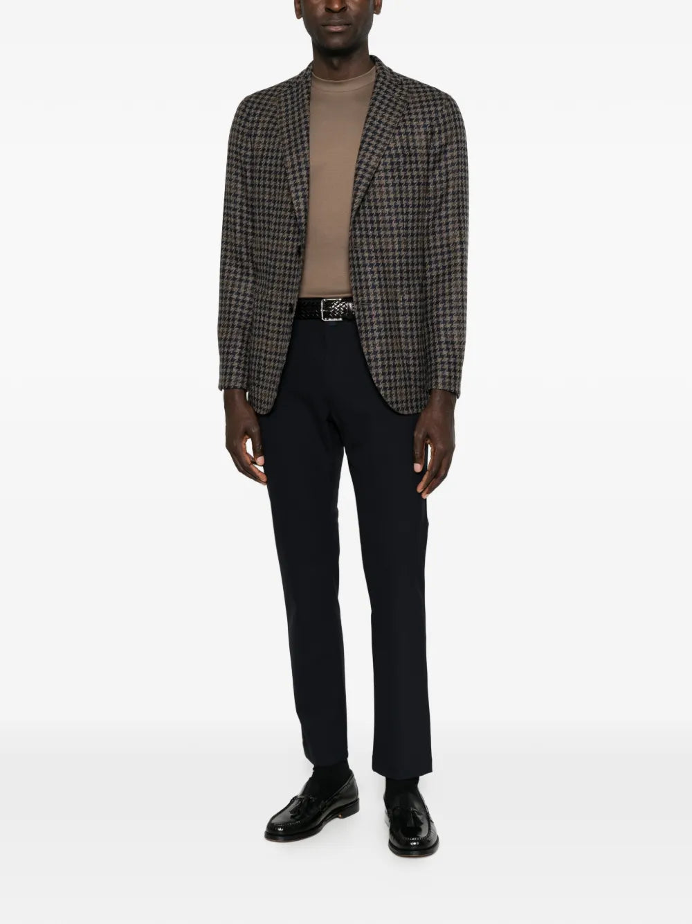 crew-neck short-sleeve sweater