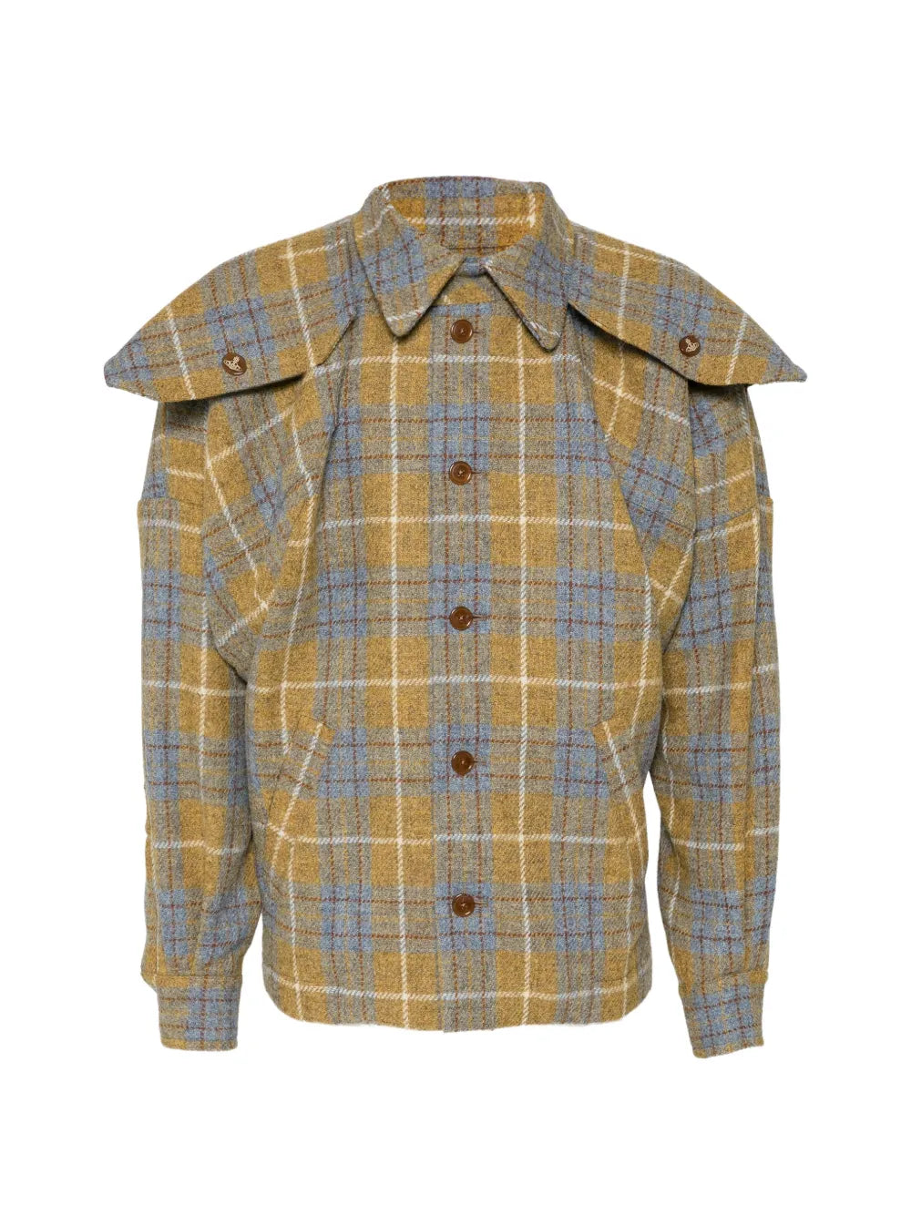 check-pattern shirt jacket 
