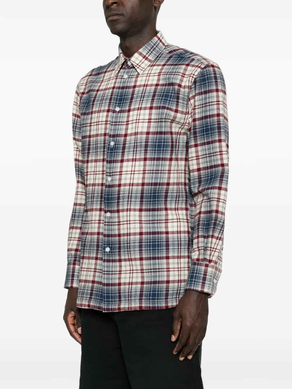 check-pattern button-down shirt